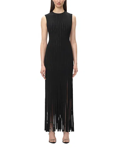 Herve Leger The Alyssa Fringe Hem Gown In Multi