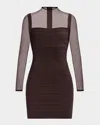 Herve Leger The Amy Bandage Mini Dress In Brown