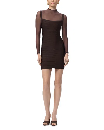 Herve Leger The Amy Dress In Brown