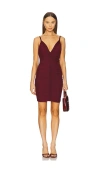 Herve Leger Womens Dark Red Andrea Ruched Stretch-mesh Mini Dress In 深红