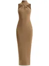 Herve Leger The Angelica Ribbed Gown In Neutrals
