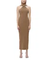 Herve Leger The Angelica Ribbed Gown In Latte