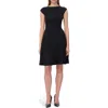 Herve Leger The Annabel Boat Neck Pleated Minidress In Black