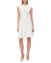 Herve Leger The Annabel Pleated Rib Knit Dress In White
