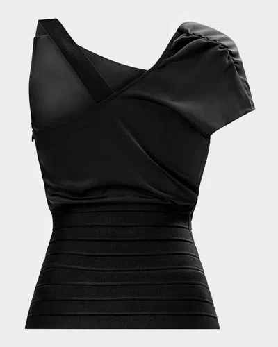 Herve Leger The Astrid Asymmetric Top In Black