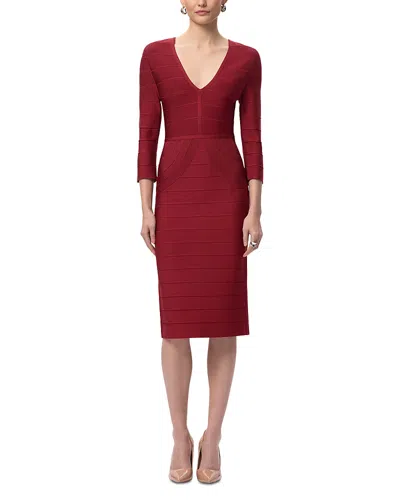 Herve Leger The Athena Dress In Burgundy