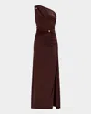 Herve Leger The Aurora Asymmetric Jersey Gown In Multi