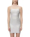 Herve Leger The Avery Foil Corset Dress In Gray