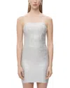 Herve Leger The Avery Foil Corset Dress In Silver Foil