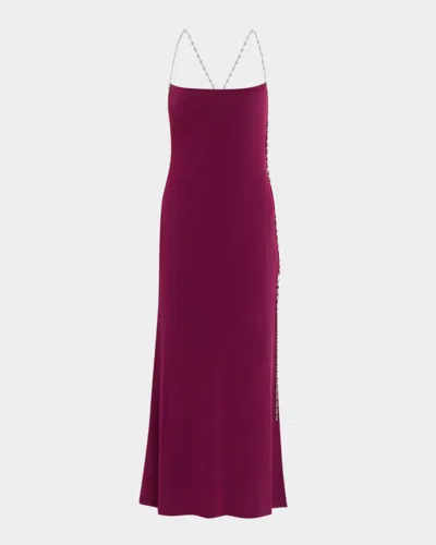 Herve Leger The Aviva Cowl-neck Gown In Purple