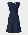 Herve Leger The Beatrice Seamed Cap-sleeve Dress In Blue