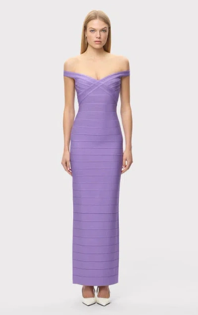 Herve Leger The Bonnie Gown In Purple