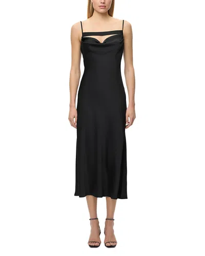 Herve Leger The Brinley Satin Dress In Black