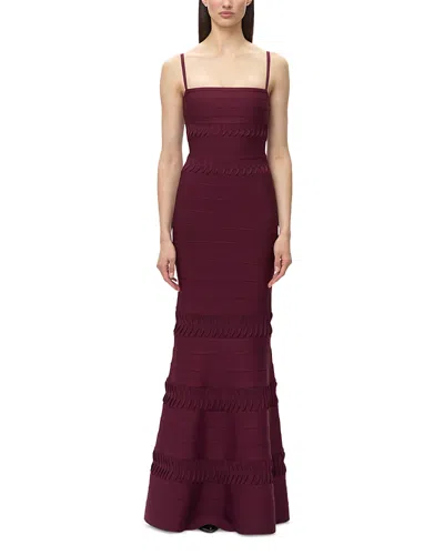 Herve Leger The Caitlin Mermaid Gown In Burgundy