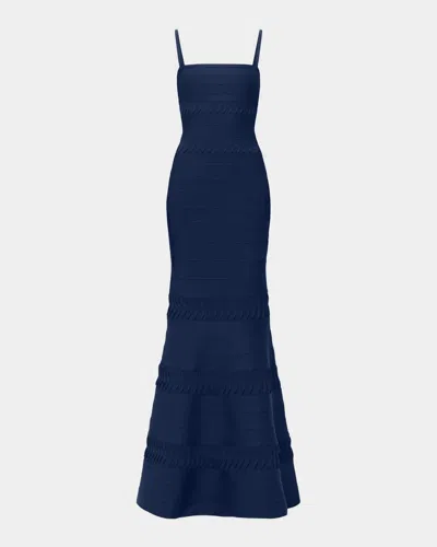Herve Leger The Caitlin Mermaid-hem Bandage Gown In Blue