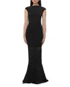 Herve Leger Womens Camila Sleeveless Stretch-woven Gown Met Black In Met Black