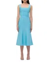 Herve Leger Cecilia Square-neck Trumpet Midi Dress In Sky