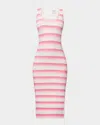 Herve Leger Clea Gradient-effect Midi Dress In Pink