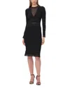 Herve Leger The Connie Ribbed Illusion Bodycon Dress In Black