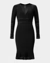 Herve Leger The Connie Ribbed Illusion Bodycon Dress In Black