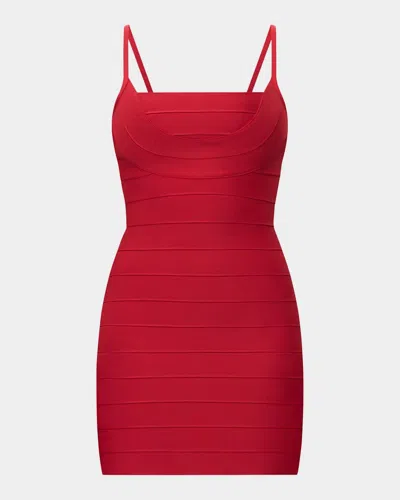 Herve Leger The Dance Floor Mini Dress In Rouge-643