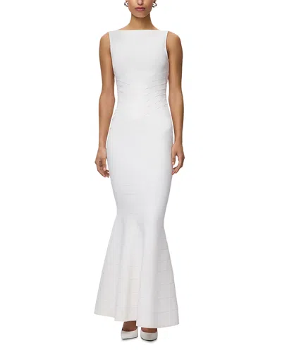 Herve Leger The Dion Mermaid Gown In White