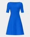 Herve Leger The Donna Pointelle A-line Dress In Blue