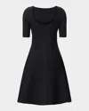 Herve Leger The Donna Pointelle-knit Dress In Black