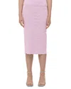 Herve Leger Womens Aster Eloise Scalloped Woven Midi Skirt In Aster