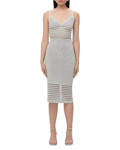 Herve Leger The Elsa Dress In Met Silver