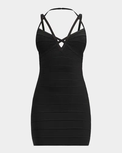 Herve Leger The Erin Mini Dress In Black