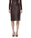 Herve Leger The Estella Leather Pencil Skirt In Brown