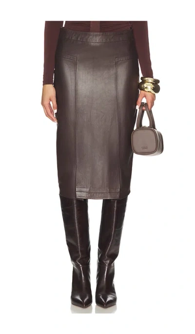 Herve Leger The Estella Skirt In Brown