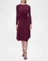 Herve Leger The Grace Long Sleeve Midi Dress In Pinot