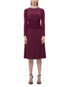 Herve Leger The Grace Long Sleeve Midi Dress In Pinot
