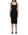 Herve Leger Womens Black Gwynn Sleeveless Stretch-woven Midi Dress In Black