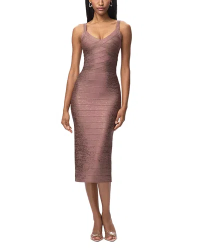 Herve Leger The Indie Dress In Brown