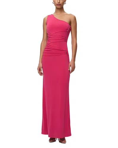 Herve Leger The Irie One Shoulder Gown In Pink