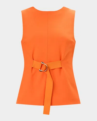 Herve Leger The Jemma Sleeveless Gathered Top In Orange