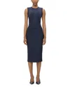 Herve Leger Panelled Sleeveless Midi Day Dress In Midnight