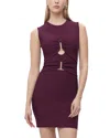 Herve Leger June Tiered U-ring Sleeveless Mini Dress In Pinot