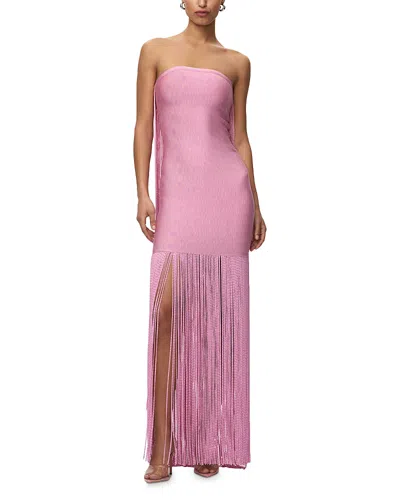 Herve Leger The Kora Fringe Skirt Dress In Pink