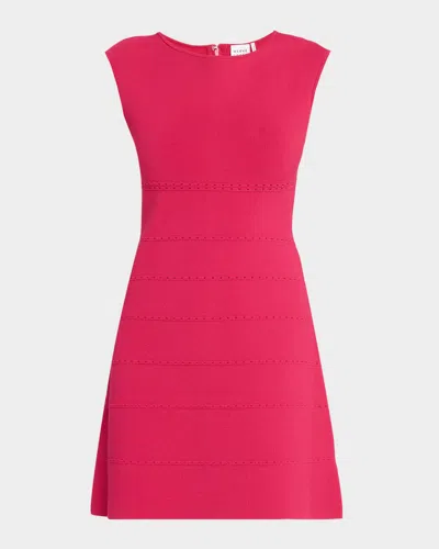 Herve Leger The Lark Pointelle-stitch Mini Dress In Pink