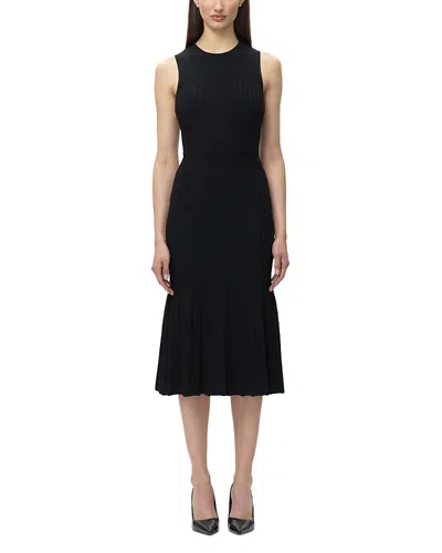 Herve Leger The Lauren Flare Hem Midi Dress In Black