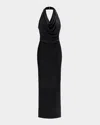 Herve Leger The Lia Cowl-neck Gown In Black