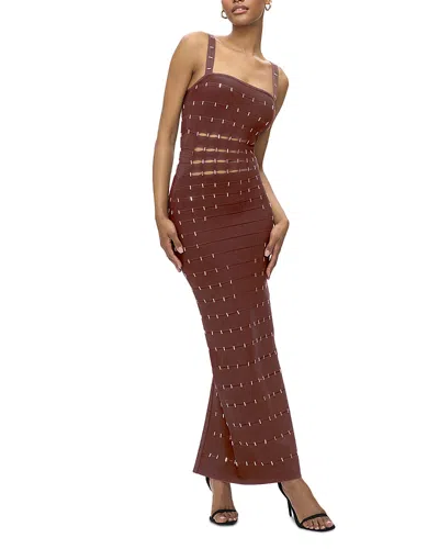 Herve Leger The Lillian Gown In Brown