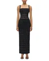 Herve Leger Womens Black Lillian Metal-embellished Stretch-woven Gown In Black