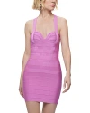 Herve Leger The Lily Bandage Mini Dress In Guava