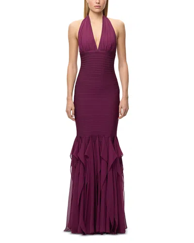Herve Leger The Louisa Gown In Purple