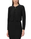 Herve Leger The Lucia Cropped Crewneck Jacket In Black